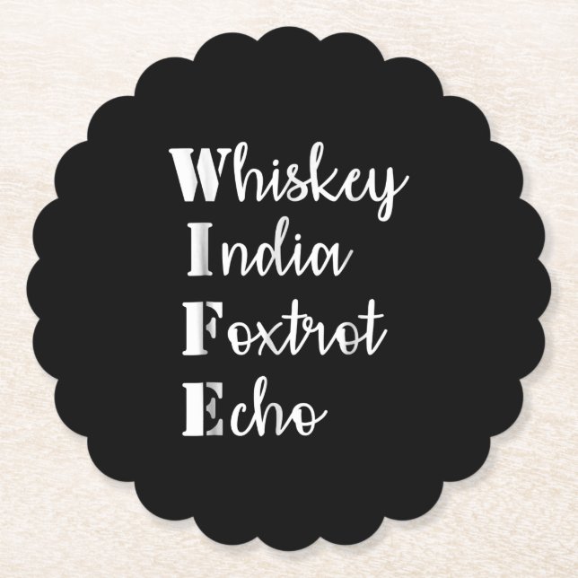 Porta-copo De Papel Whiskey India Foxtrot Echo (Frente)