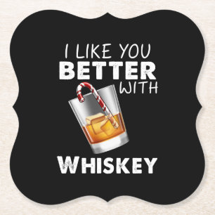 Porta-copo De Papel Whiskey Lover Eu Gosto Mais De Você Com Whiskey