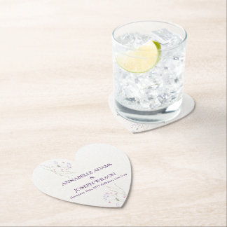 Porta-copo De Papel White Minimalist watercolor flowers wedding