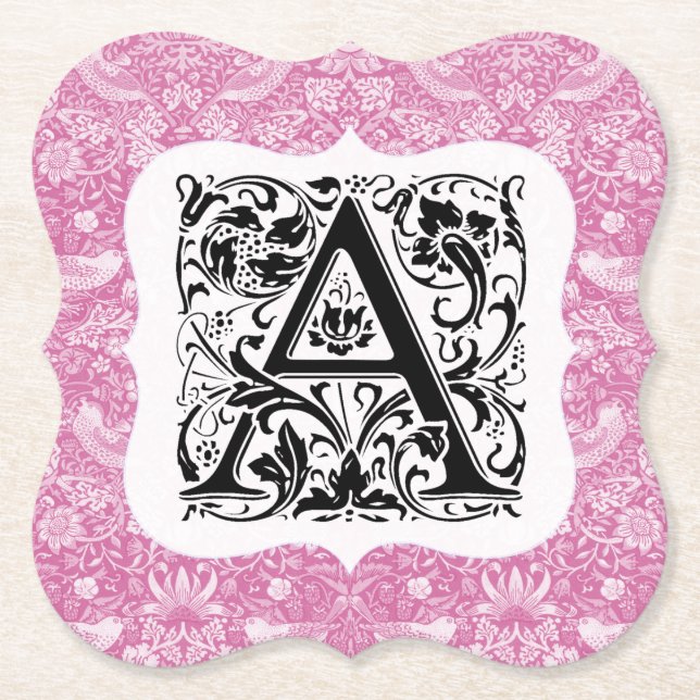 Porta-copo De Papel William Morris Alphabet Strawberry Link (Frente)