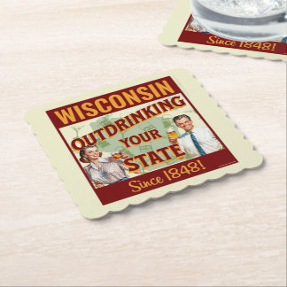 Porta-copo De Papel Wisconsin Bebendo Mais que o Seu Estado Desde 1848