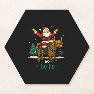 Porta-copo De Papel Womens Xmas Tree Lighting Santa Riding Highland Co