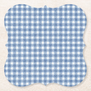 Porta-copo De Papel Xadrez Azul e Branco Clássico