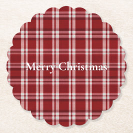 Porta-copo De Papel Xadrez branca vermelha