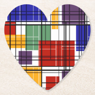 Porta-copo De Papel Xadrez geométrica quadrada sem costura