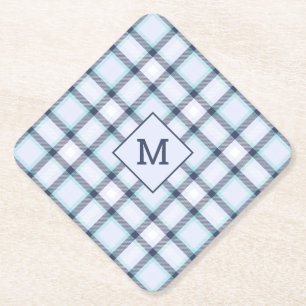 Porta-copo De Papel Xadrez Monograma Personalizada / Padrão Tartan