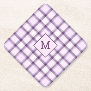 Porta-copo De Papel Xadrez Monograma Personalizada / Padrão Tartan