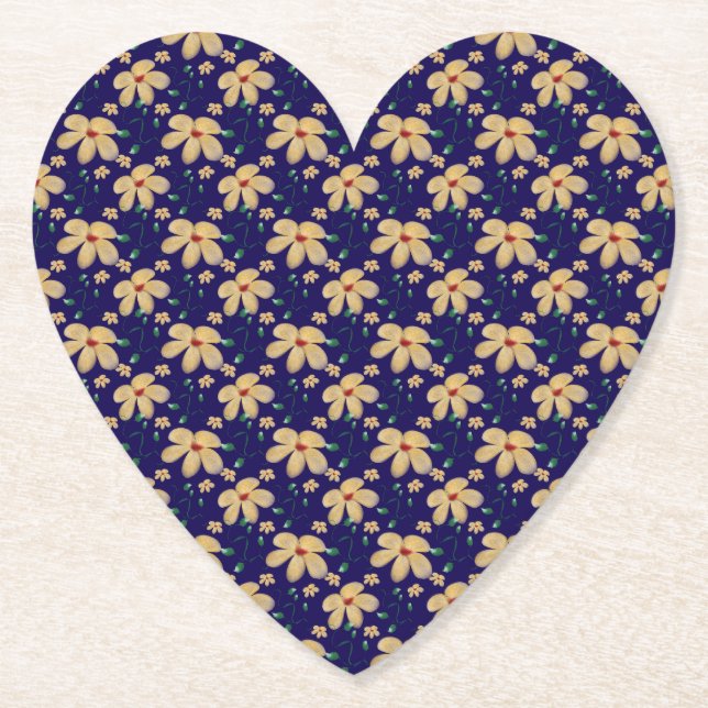 Porta-copo De Papel Yellow floral pattern  (Frente)