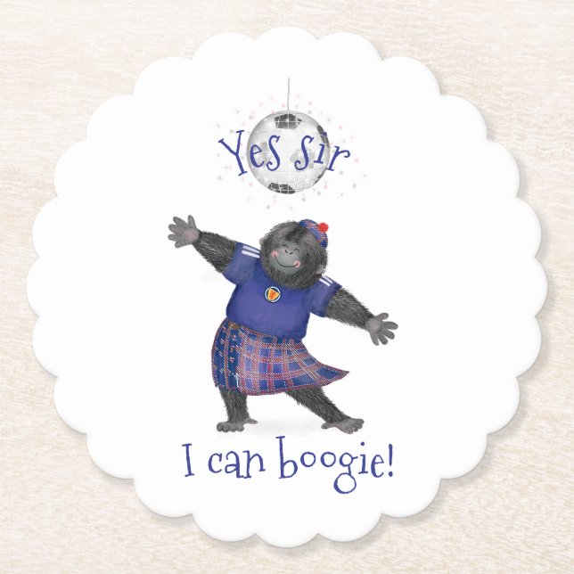 Porta-copo De Papel Yes sir, I can boogie gorilla football coaster (Frente)