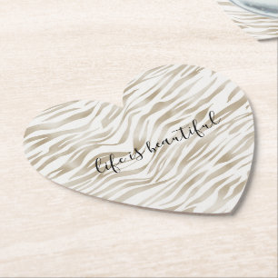 Porta-copo De Papel Zen Cream Branco Cacau Castanho Zebra Impressão
