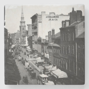 Porta-copo De Pedra 1859: Tráfego e lojas na rua de Washington