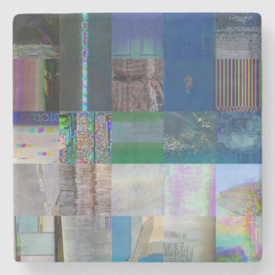 Porta-copo De Pedra 1C9984DA Arte Glitch Distorção Digital Vaporwave