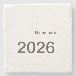Porta-copo De Pedra 2026 2027 2028 nome título aqui ano letra negrito 