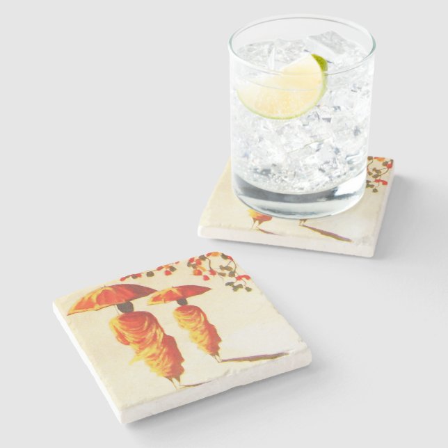 Porta-copo De Pedra 2 Monges budistas do Laos (Lateral)