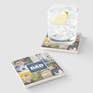 Porta-copo De Pedra 4 Marinho de Colagem de Fotografias Azul Pai Nós A