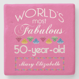 Porta-copo De Pedra 50. º Aniversário Mais Fabuloso Gems Framboesa Ros