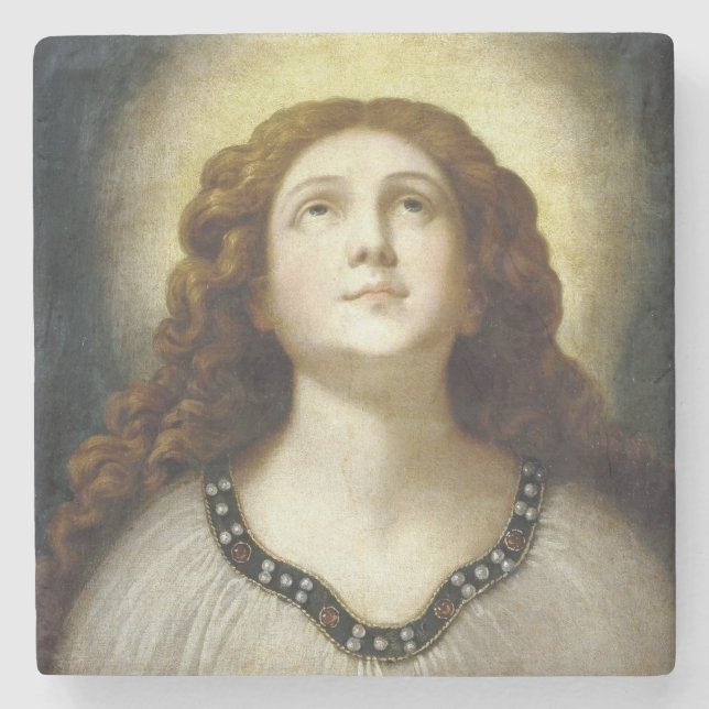 Porta-copo De Pedra A Alma Abençoada (Jovem Religiosa Angelic) (Frente)