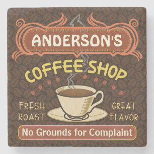 Porta-copo De Pedra A cafetaria com a caneca cria seus próprios