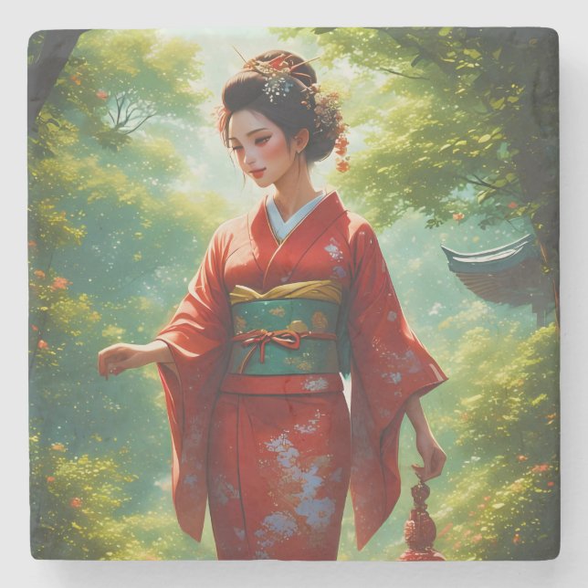 Porta-copo De Pedra A caminhada do Kimono (Frente)
