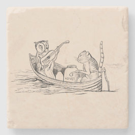 Porta-copo De Pedra A Coruja e o Pussycat (por Edward Lear)