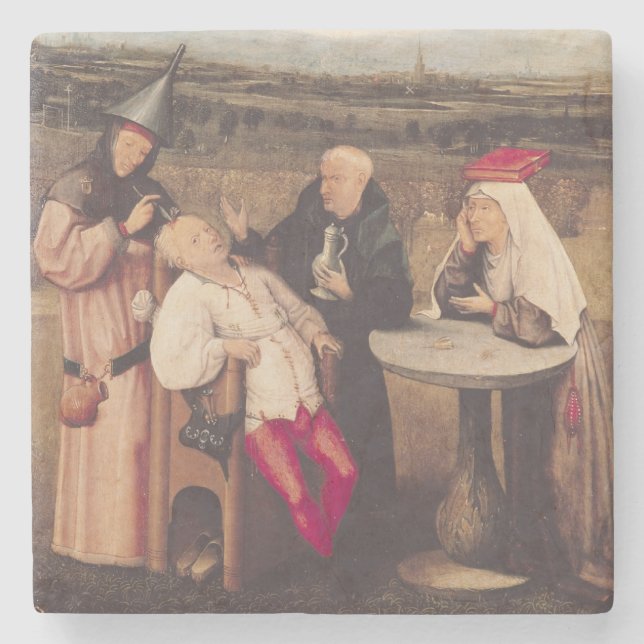 Porta-copo De Pedra A cura do insensatez (Frente)