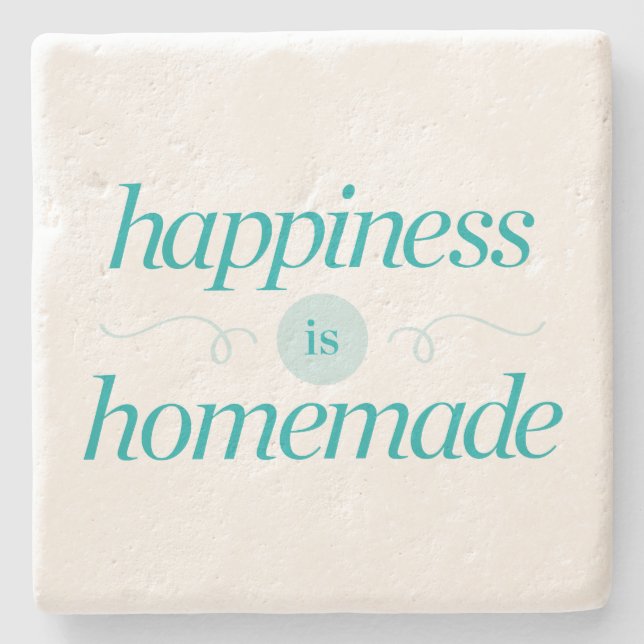 Porta-copo De Pedra A felicidade é caseiro (Frente)