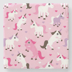 Porta-copo De Pedra a ilustração do unicórnio caçoa o fundo