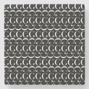 Porta-copo De Pedra A letra inicial G do monograma, escolhe a cor do