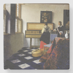 Porta-copo De Pedra A lição de música por Johannes Vermeer