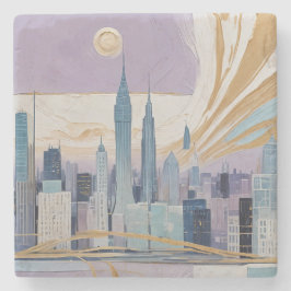 Porta-copo De Pedra A Lunar Cityscape