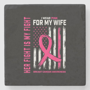 Porta-copo De Pedra A Luta Dela É A Minha Luta, Eu Visto A Mulher Rosa