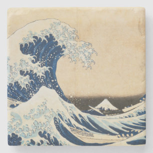 Porta-copo De Pedra A onda de Excelentes de Kanagawa por Hokusai