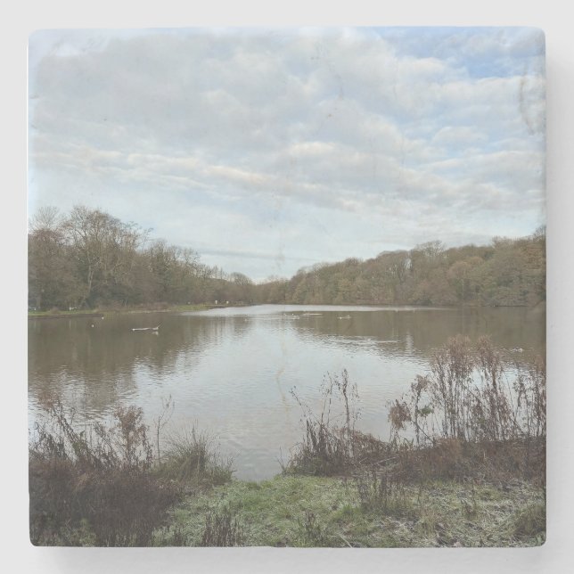 Porta-copo De Pedra A peacful lake.. (Frente)