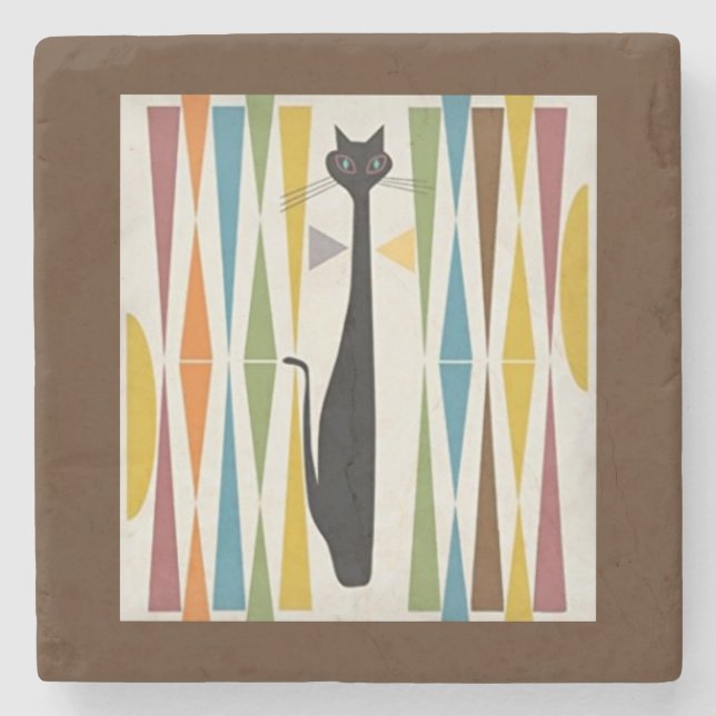 Porta-copo De Pedra A Pedra para Copo de Gato Sofisticado (Frente)