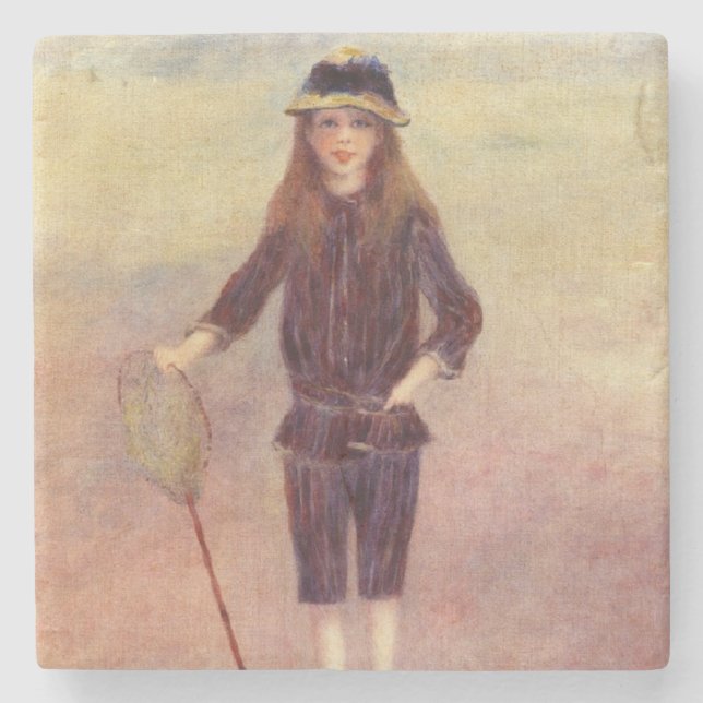 Porta-copo De Pedra A Pequena Pescadora (por Pierre-August Renoir) (Frente)