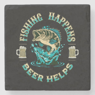 Porta-copo De Pedra A pesca acontece. A cerveja ajuda!