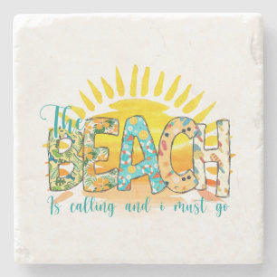 Porta-copo De Pedra A praia está chamando e eu preciso ir