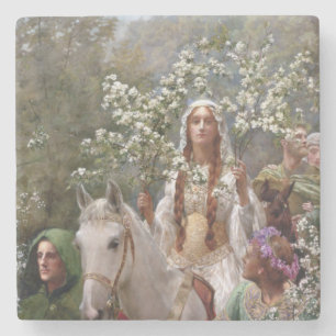 Porta-copo De Pedra A saída de maio da rainha Guinevere (por John Coll