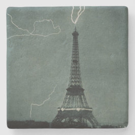 Porta-copo De Pedra A Torre Eiffel Apanhou-Se Por Um Raio