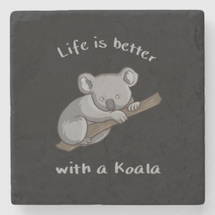 Porta-copo De Pedra A Vida É Melhor Com Koala