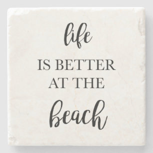 Porta-copo De Pedra A vida é melhor na Porta copos da Pedra do Bársamo