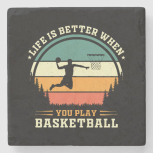 Porta-copo De Pedra a vida é melhor quando você joga basquete