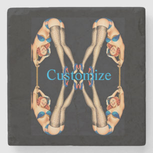 Porta-copo De Pedra A Vintage Acrobatic Pinups Thunder_Cove
