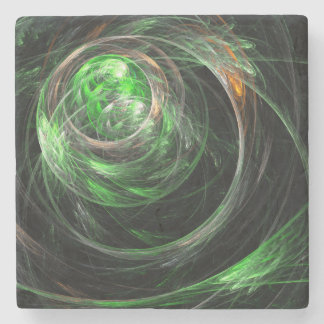 Porta-copo De Pedra À volta da Abstrato de Arte Verde Mundial