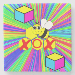 Porta-copo De Pedra Abelha Porta copos da pedra do dia de as mães Marb