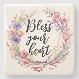 Porta-copo De Pedra Abençoe seu coração