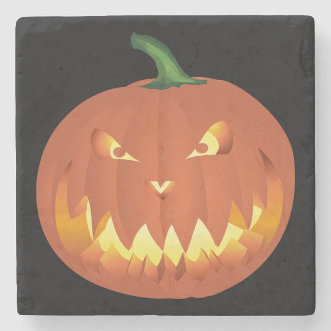 Porta-copo De Pedra Abóbora para o Halloween ... (Frente)