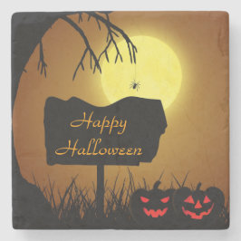 Porta-copo De Pedra Abóboras felizes da lanterna do Dia das Bruxas
