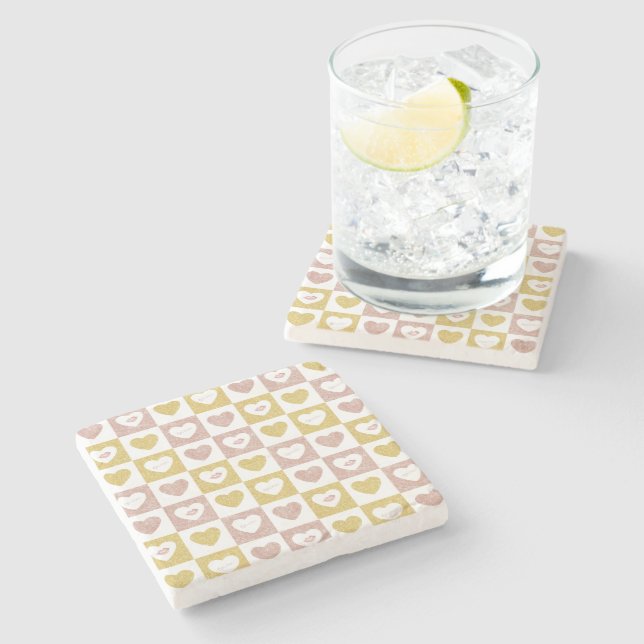 Porta-copo De Pedra abraço e beijos (Lateral)