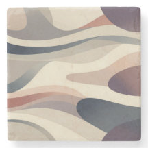 Abstract Waves Stone Coaster